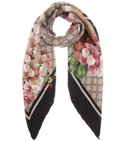 gucci geranium print scarf|gucci silk blend scarves.